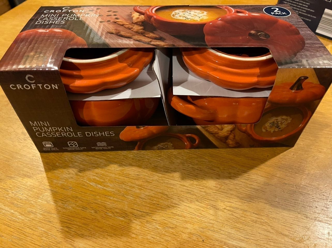 2 = New Boxes of Two Crofton Mini Pumpkin Casserole Dishes