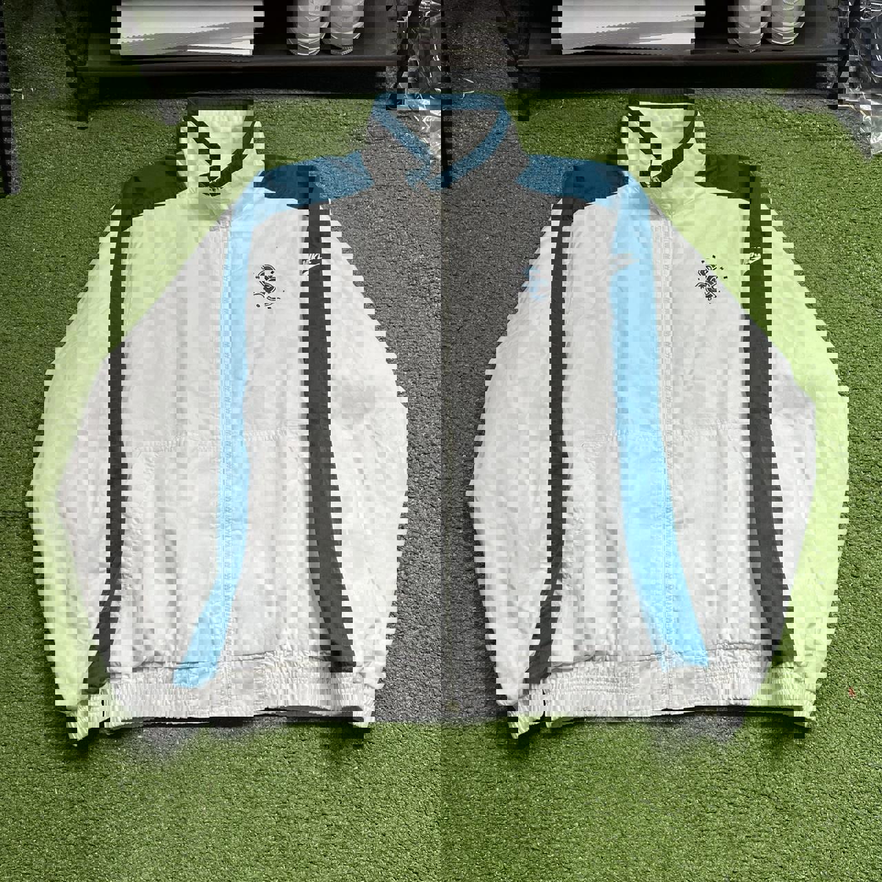 vintage nike supreme court white and blue zip up windbreaker