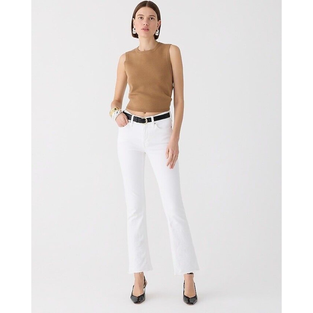 J.Crew 9 demi-boot crop jean in white wash NWT Size 32