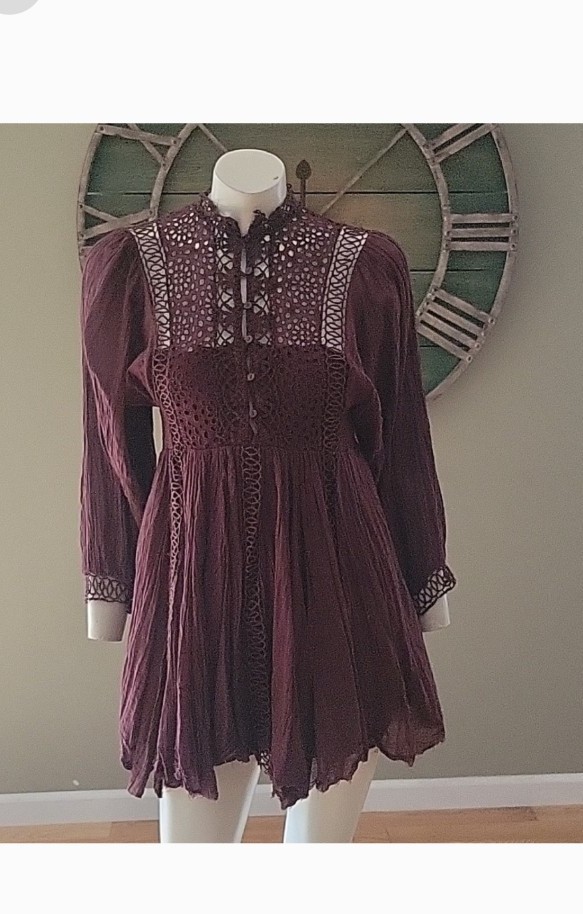 Free People One Karma Eyelet Crochet Mini Dress