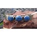 Vintage signed Sterling silver petite Southwestern Denim Lapis cuff bracelet