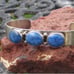 Vintage signed Sterling silver petite Southwestern Denim Lapis cuff bracelet