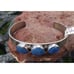 Vintage signed Sterling silver petite Southwestern Denim Lapis cuff bracelet
