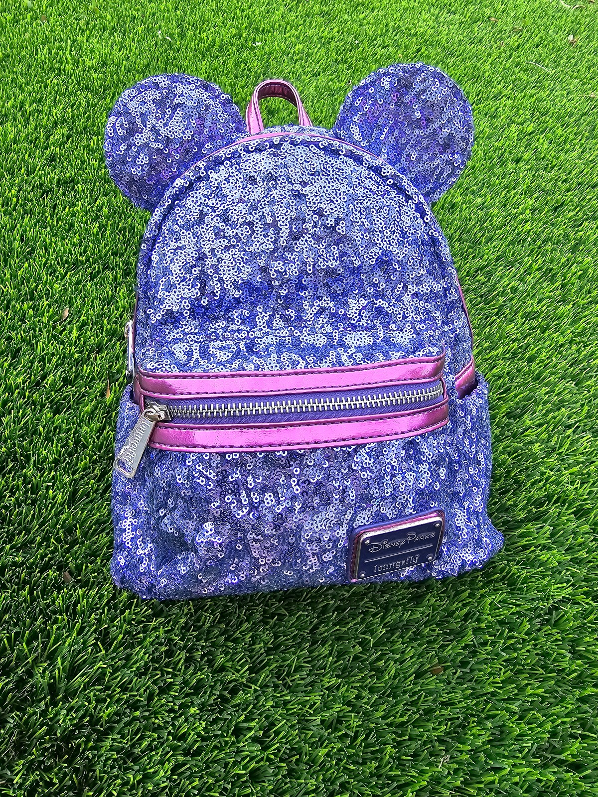 purple sequin Loungefly Disney Minnie Mouse