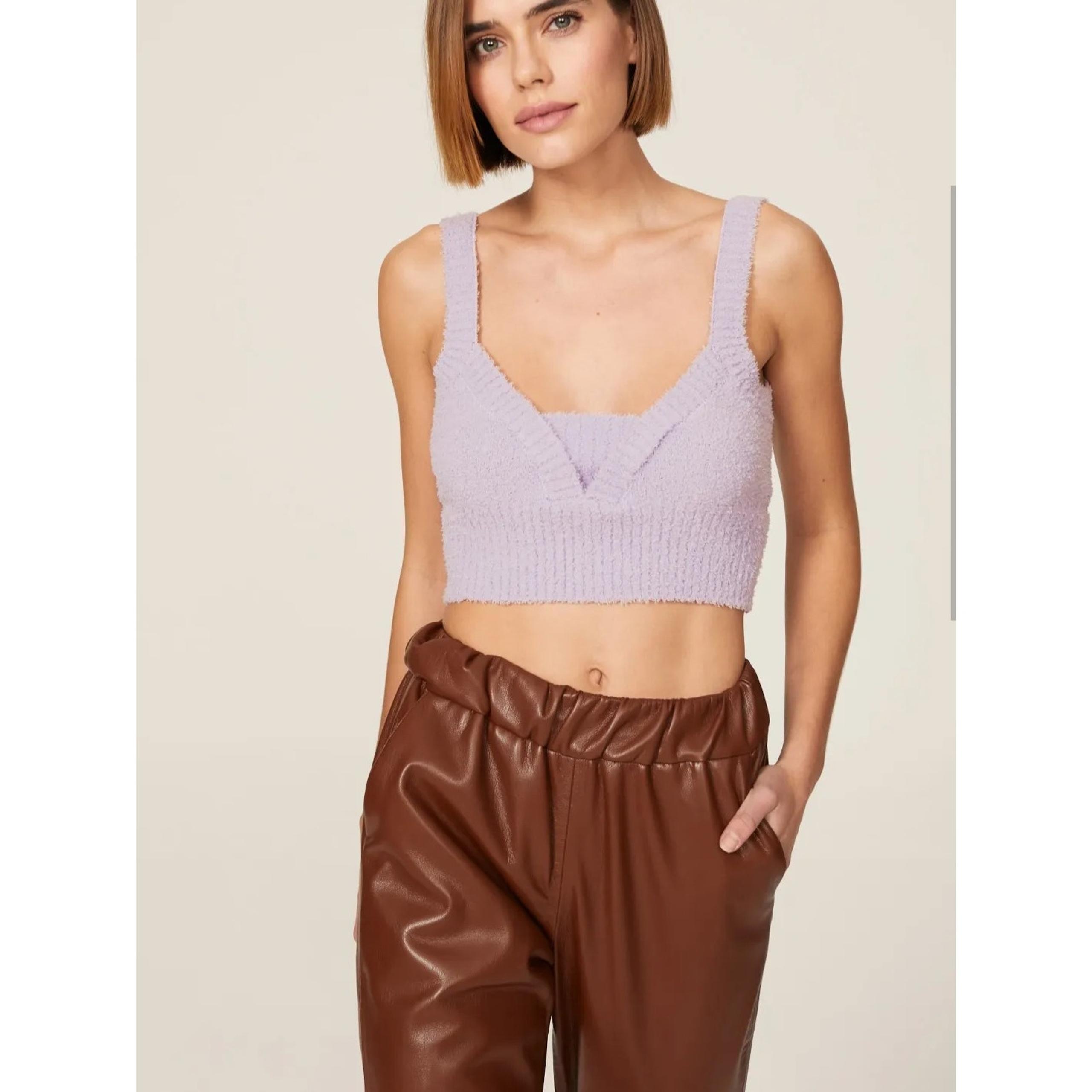 Central Park West Noa purple plush bralette top Size small Whimsical Festival