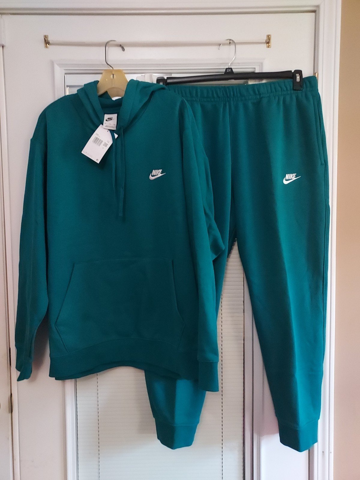 NWT NIKE SIZE XXL TEAL SPORTSWEAR CLUB FLEECE HOODIE SWEATSUIT #1