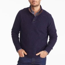 UNTUCKit Lambswool Navy Speckled Knit Sweater