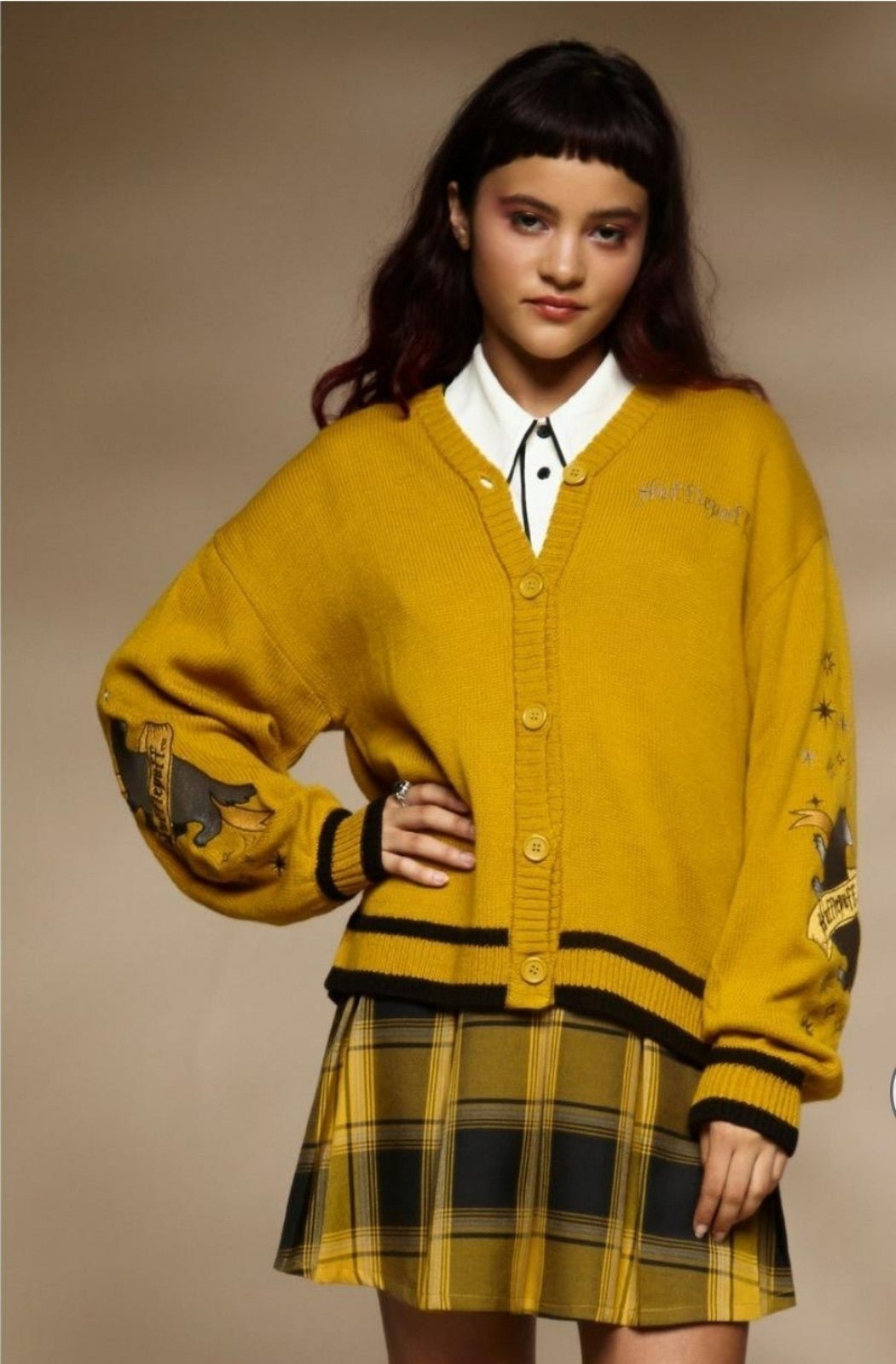 Harry Potter Hufflepuff Skimmer Girls/Women Cardigan Size SM