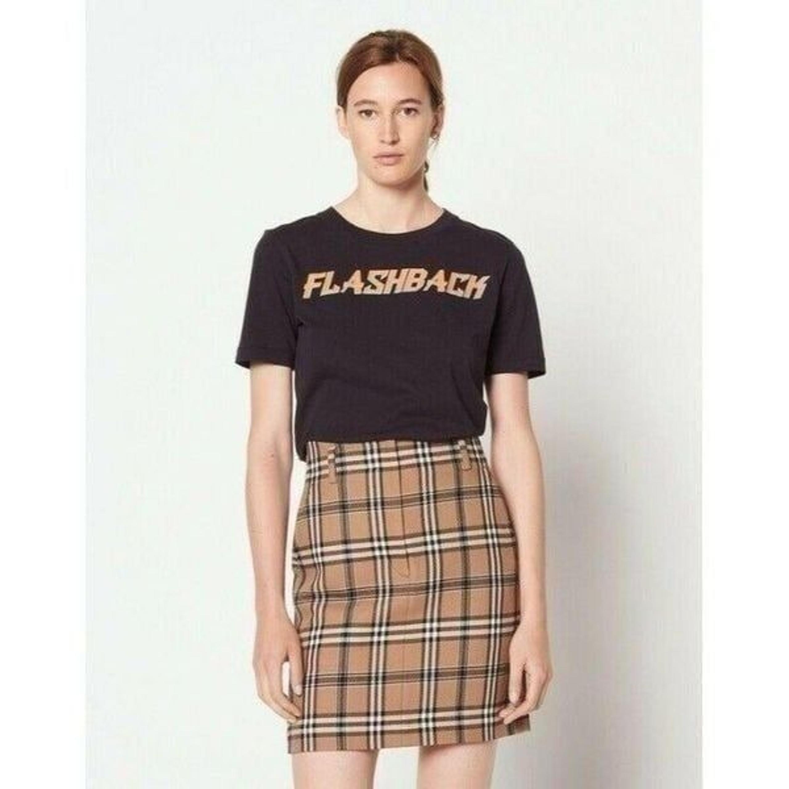 Sandro Plaid Mini Skirt Tartan Wool Came