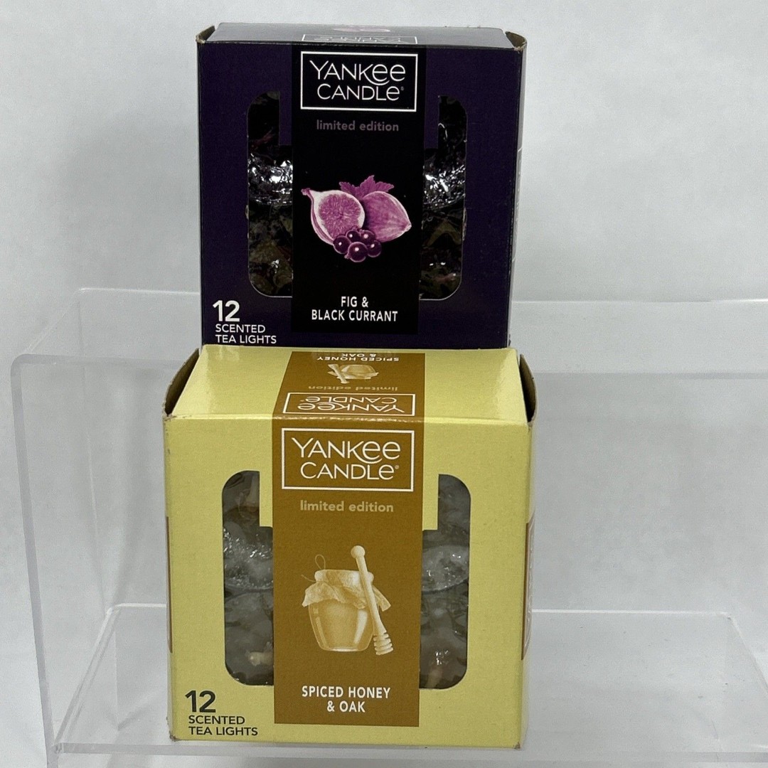 Yankee Candle Tea Lights Lot Fig & Black Currant Spiced Honey & Oak