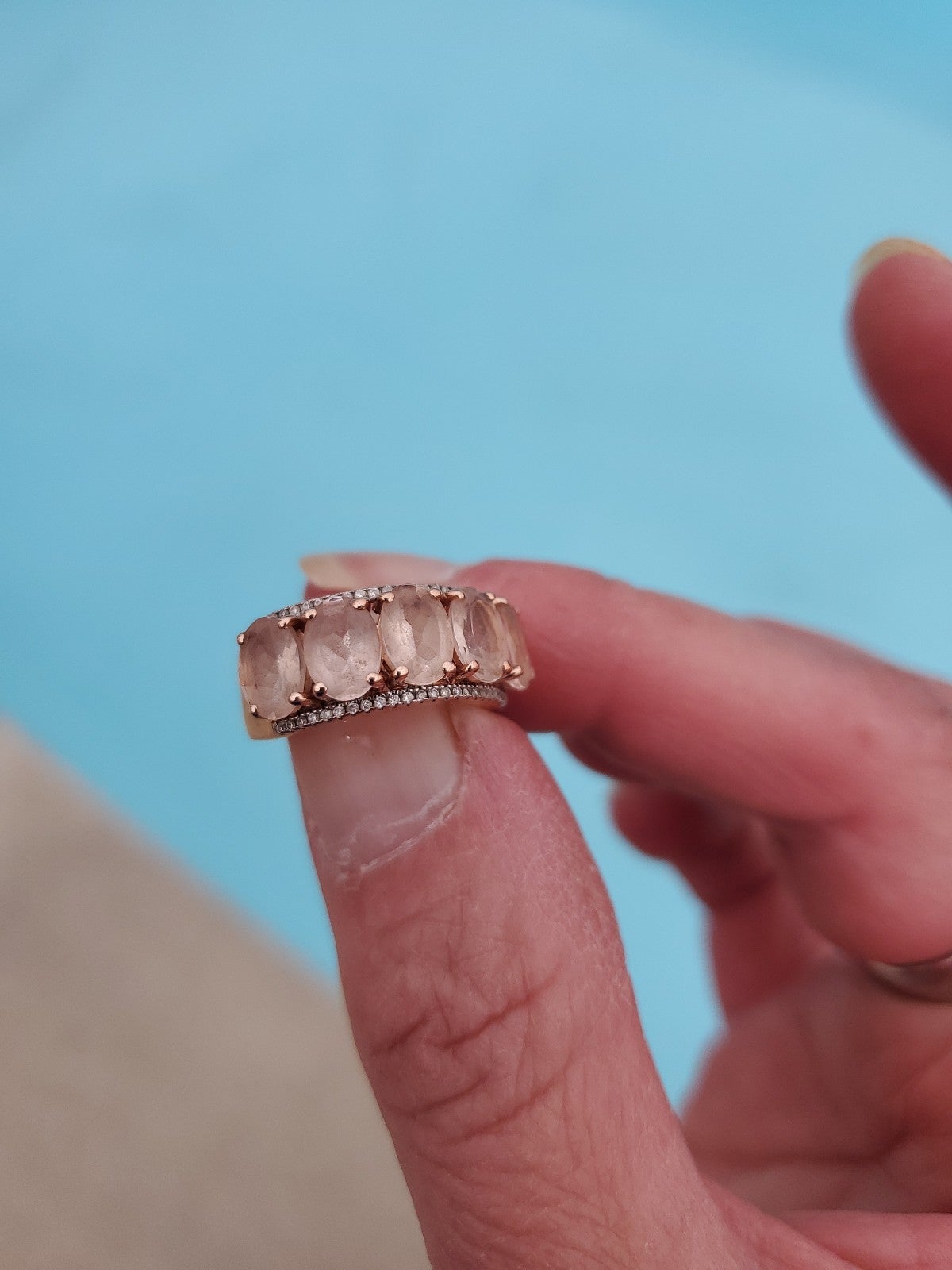 Morganite diamond ring