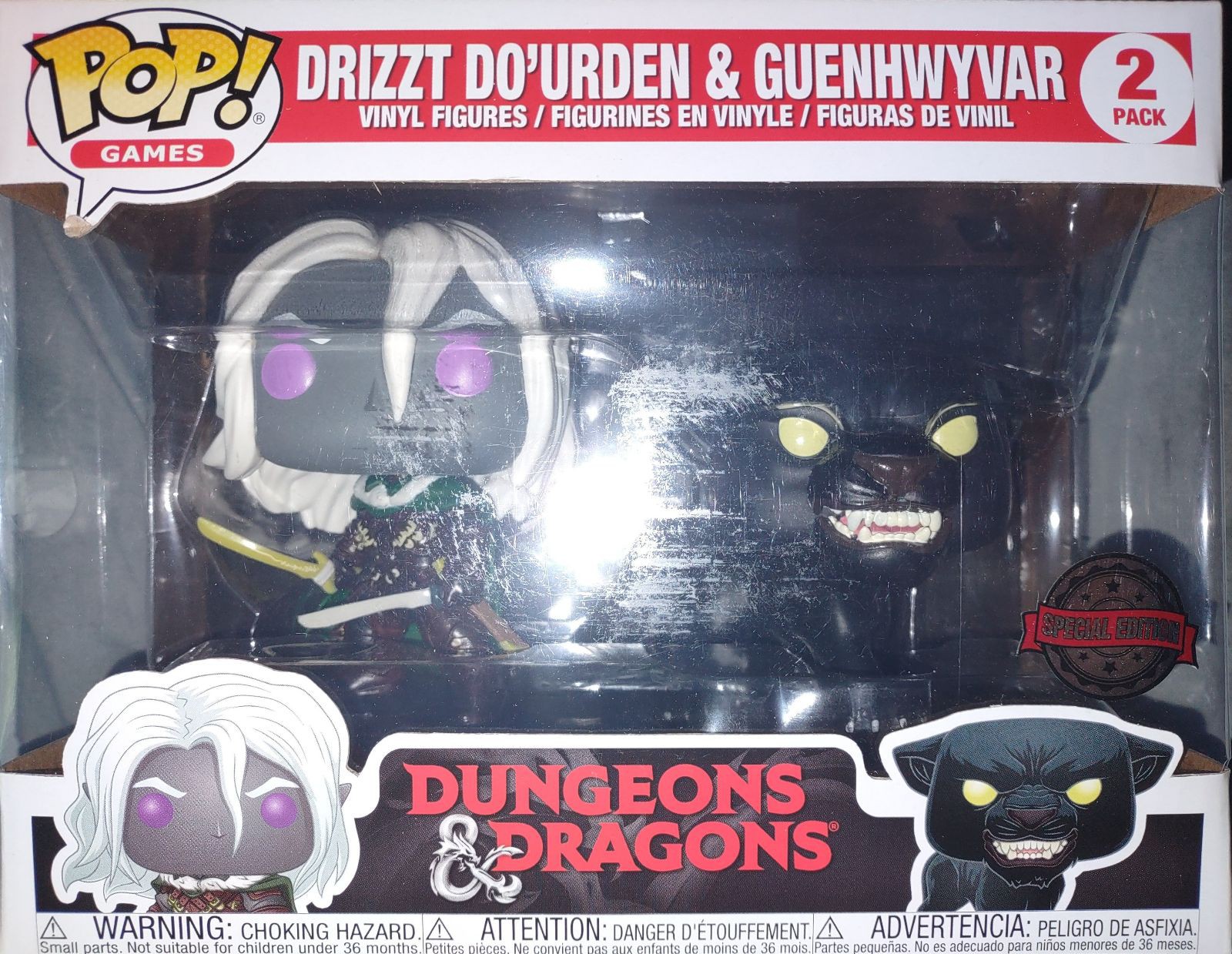 Funko Pop Dungeons and Dragons Drizzt Do'Urden & Guenhwyvar 2 Pack Exclusive