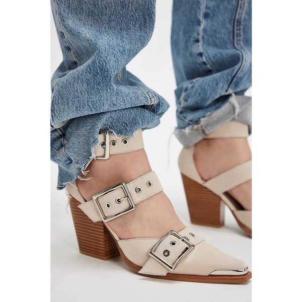 New JEFFREY CAMPBELL X FREE PEOPLE Hendrix Heels Buckle US 6