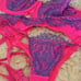 Ladies Neon Pink Purple Lingerie Set women's bra thong intimates