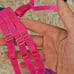 Ladies Neon Pink Purple Lingerie Set women's bra thong intimates
