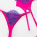 Ladies Neon Pink Purple Lingerie Set women's bra thong intimates