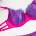 Ladies Neon Pink Purple Lingerie Set women's bra thong intimates