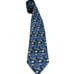 Salvatore Ferragamo Italian Italy blue swan pond bridge 100% silk tie