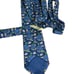 Salvatore Ferragamo Italian Italy blue swan pond bridge 100% silk tie