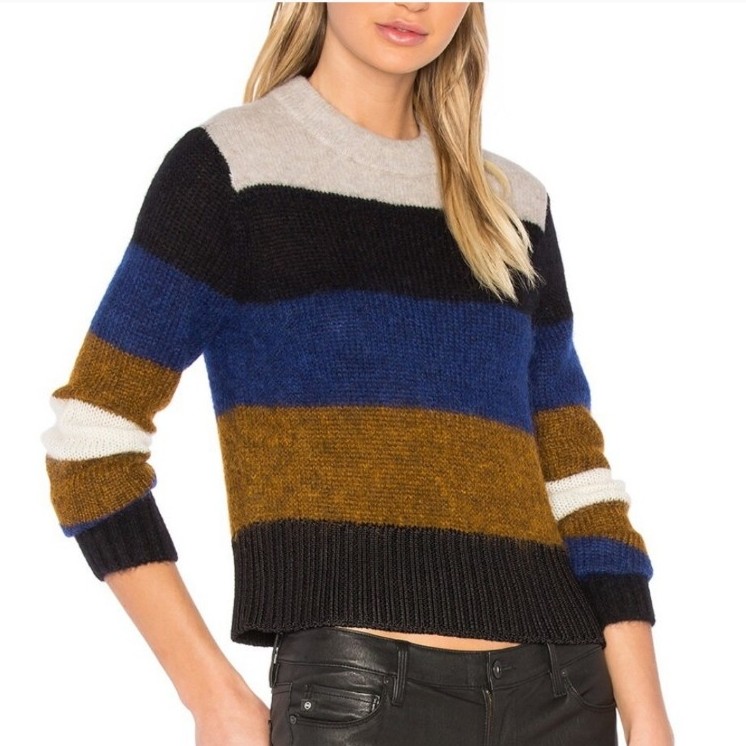 Rag & Bone Britton Knit Stripe Sweater in Ash