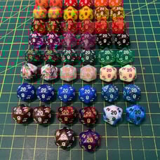 50 PCS D20 Dice Set with Black Pouch for DND RPG MTG Games Multi Colored