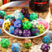 50 PCS D20 Dice Set with Black Pouch for DND RPG MTG Games Multi Colored