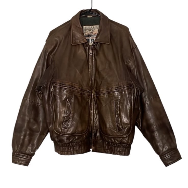 Vintage New Zealand Outback Cooper Collection Brown Leather Jacket