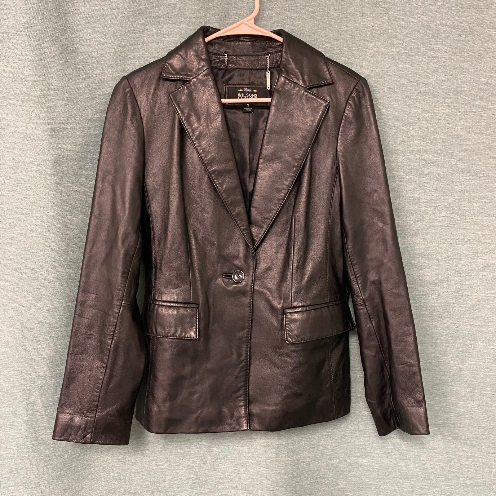 Wilson’s Leather Pelle Collection Italian Leather Jacket Size Small Blazer Style