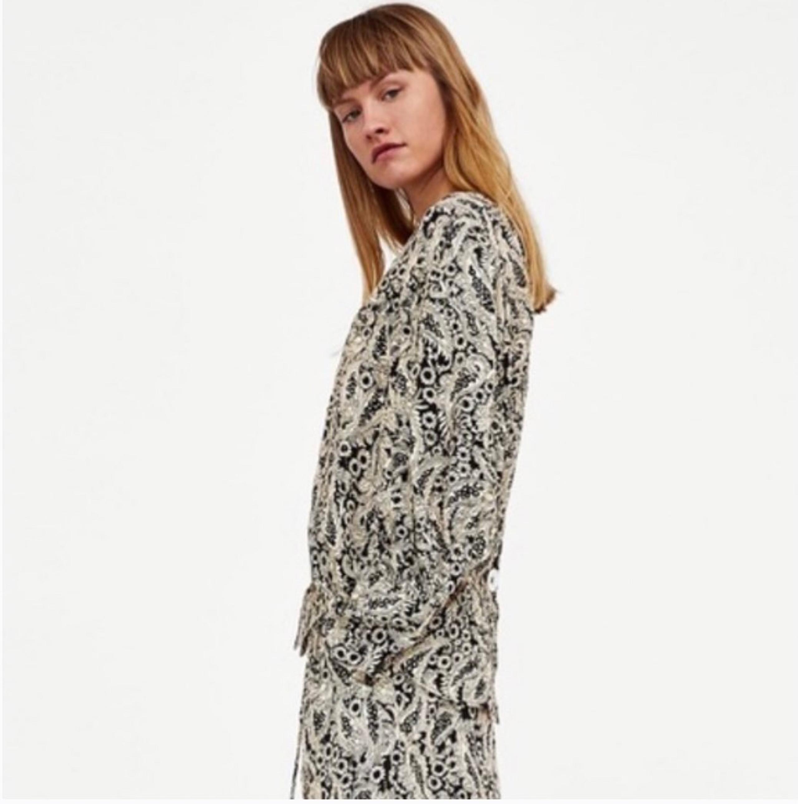 Zara Paisley Top with Metallic Threading