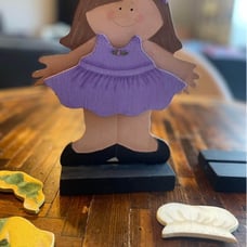 Wooden paper doll with 20 outfits, handmade, PLEASE SEE ALL PICTURES.