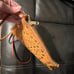 Rebecca Minkoff Bohemian Tan Studded Crossbody Leather Birds Print Lining