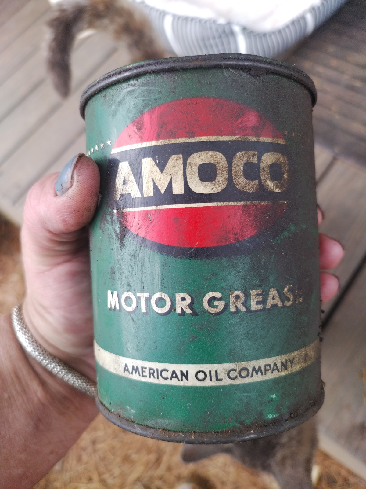 Vintage can of Amoco motor Grease