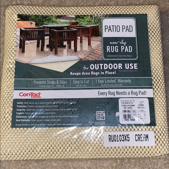 NIP Patio Non-Slip Rug Pad