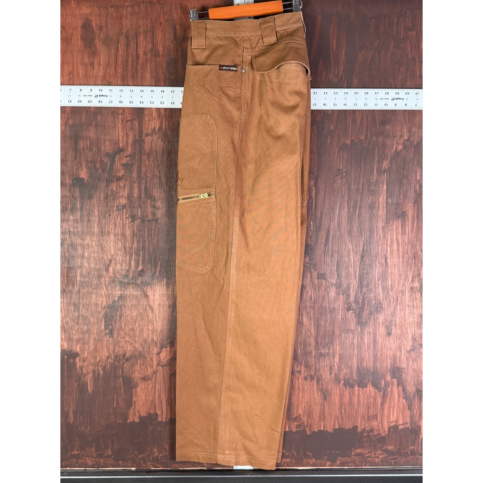 Southpole Baggy Wide Leg Carpenter Canvas Pants Y2K Vintage Brown Men 36x30 READ