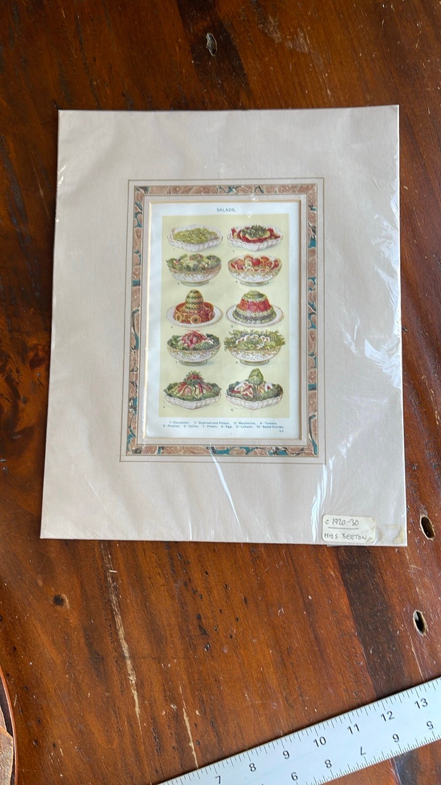 Vintage print Colorful Salad Art kitchen culinary collectible 1920-1930’s