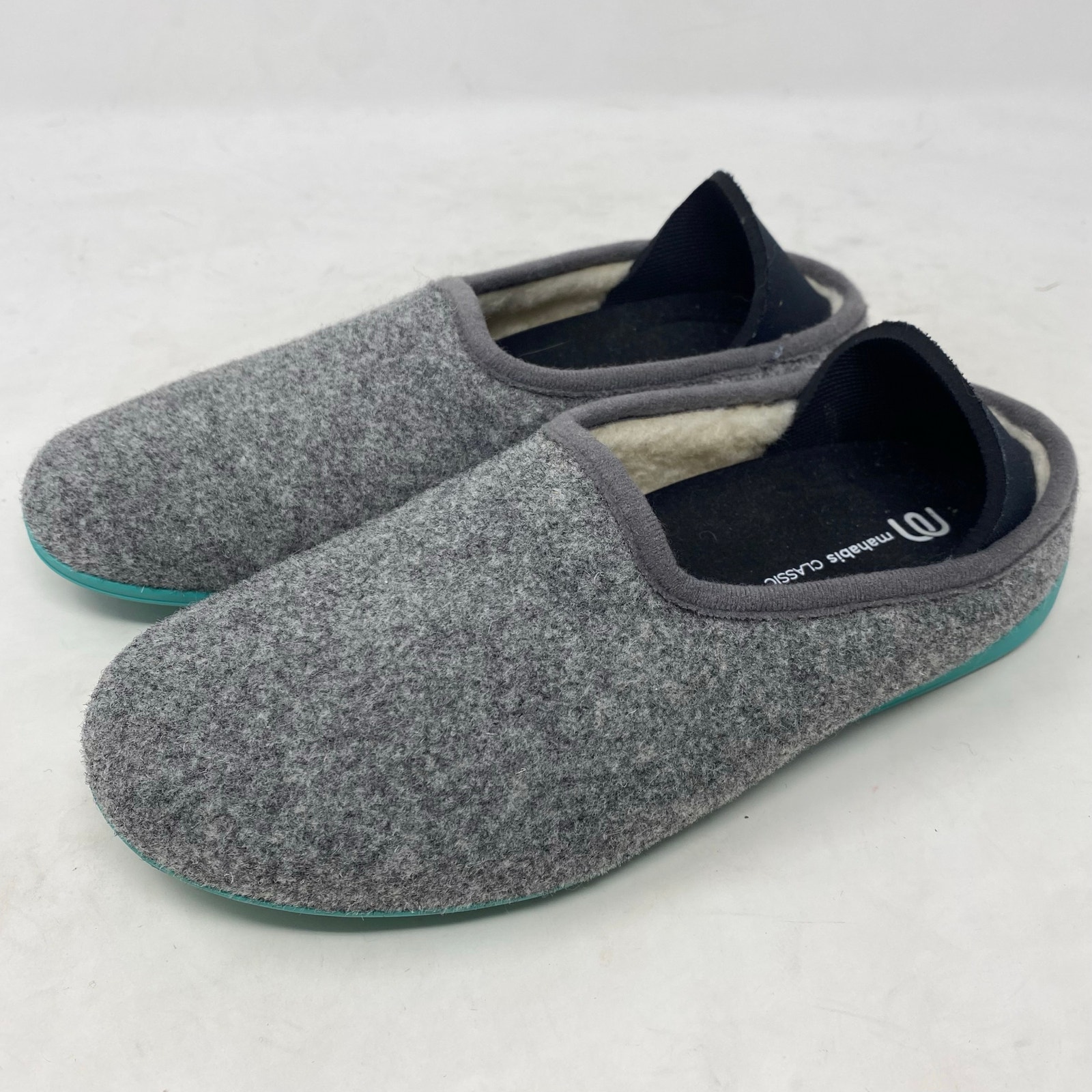 Mahabis Classic Wool Slip On Comfy Slipper Gray Size 6