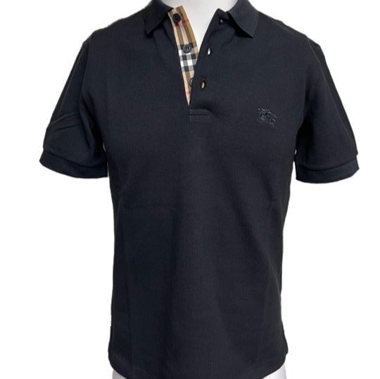 Burberry London Hartford mens black check casual short sleeve polo shirt 2xl xxl