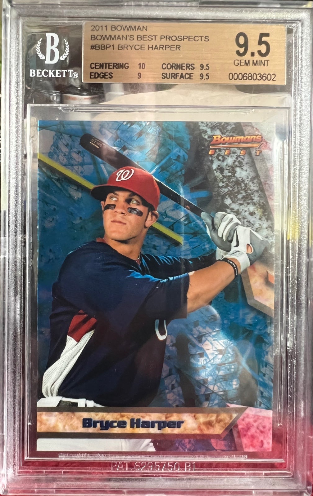 Bryce Harper 2011 Bowman’s Best Prospects Pre RC Graded BGS 9.5 Gem Mint!!!
