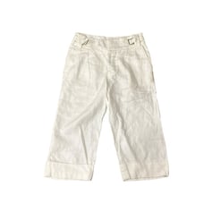 Death To Tennis White Linen Cropped Pants