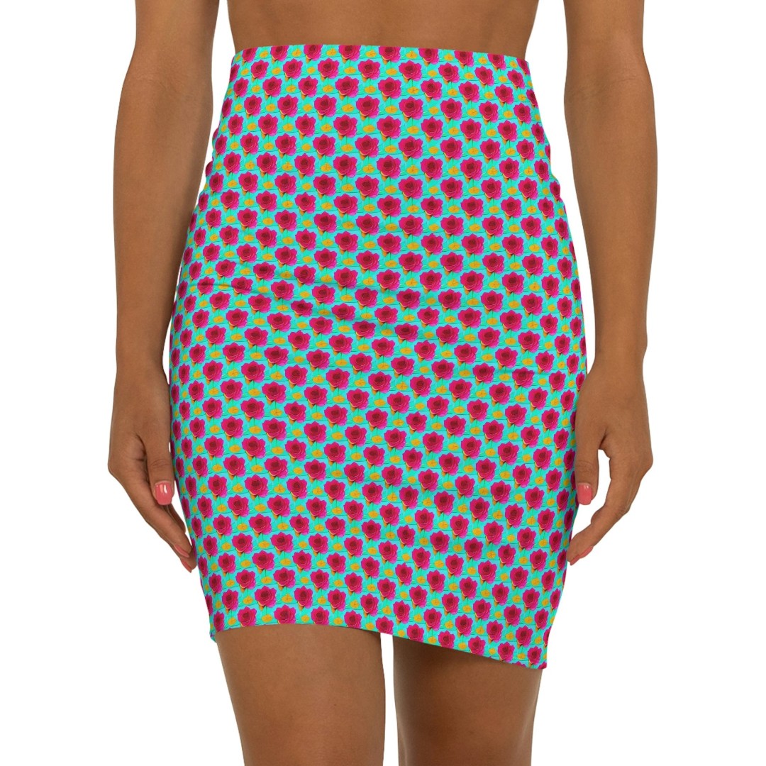 Custom skirt roses Women's Mini Skirt