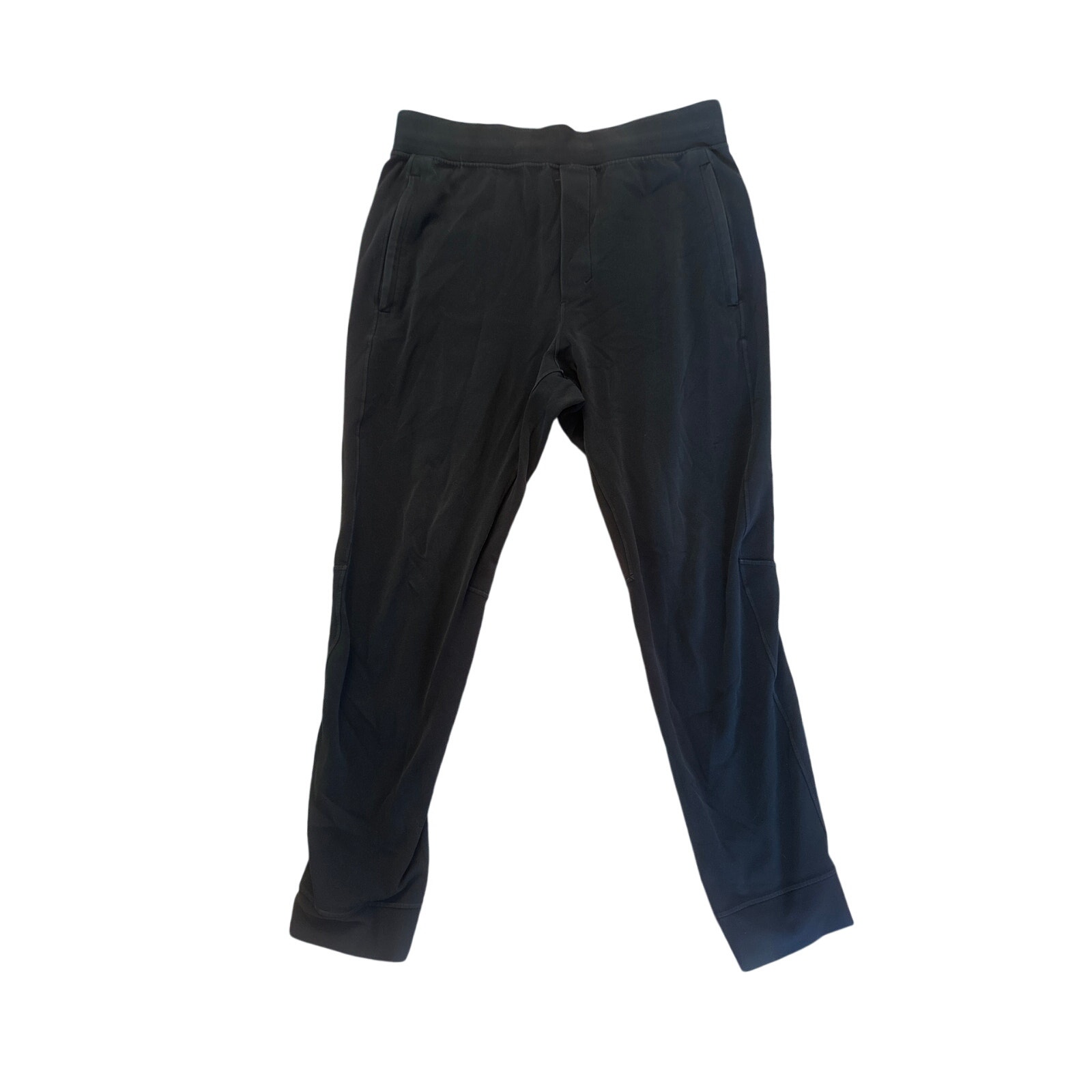 Men L Lululemon Black Pull-On Sweatpants Polyester Elastic Waist Lounge Athletic