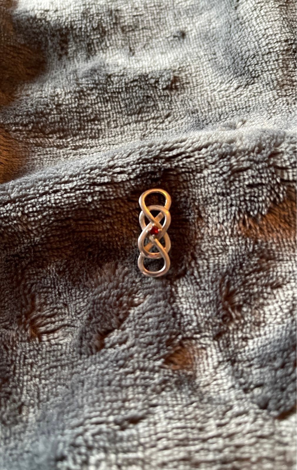 Helzberg double infinity .925 silver garnet pendant ONLY no chain