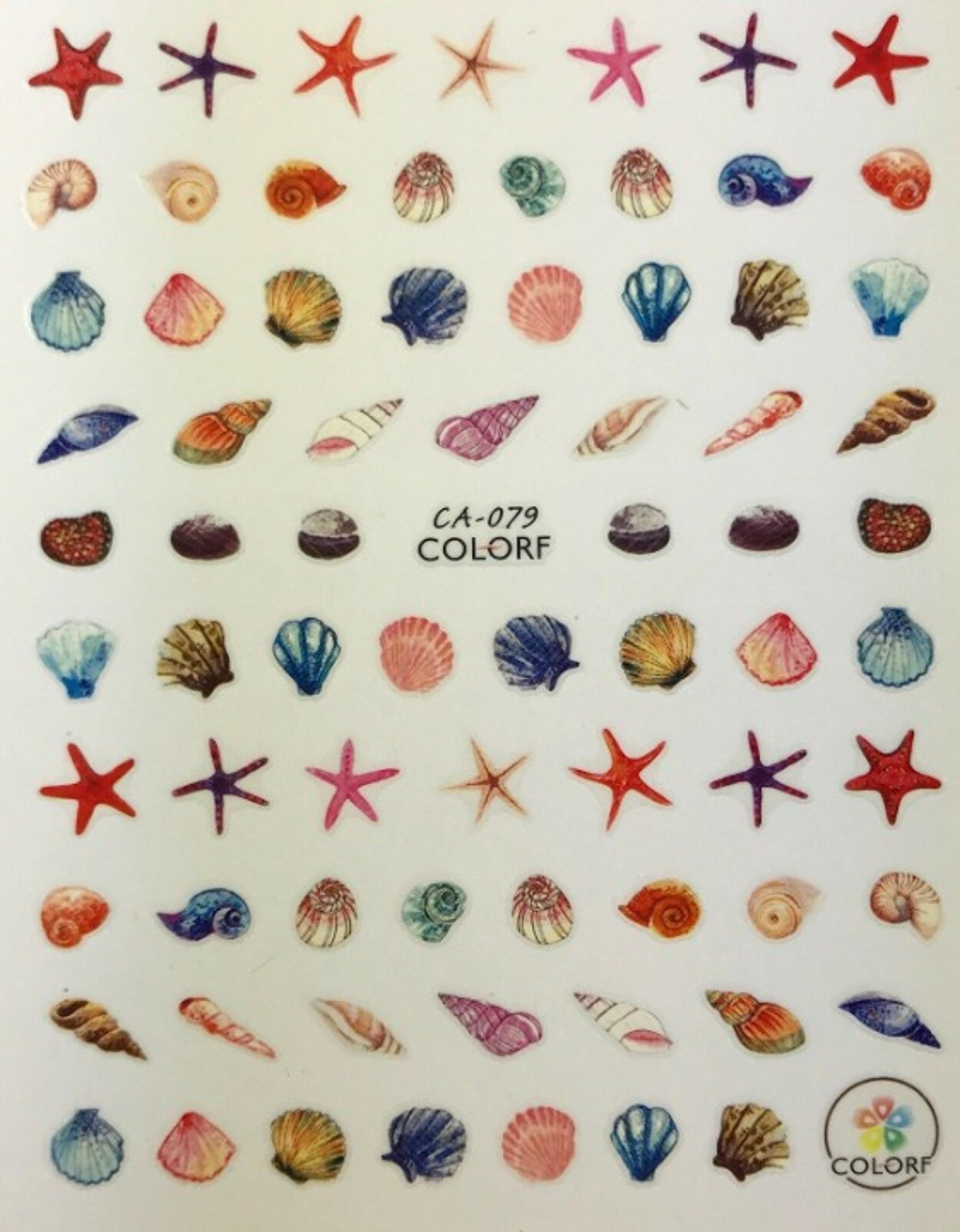 Nail Art 3D Stickers seashells star CA79