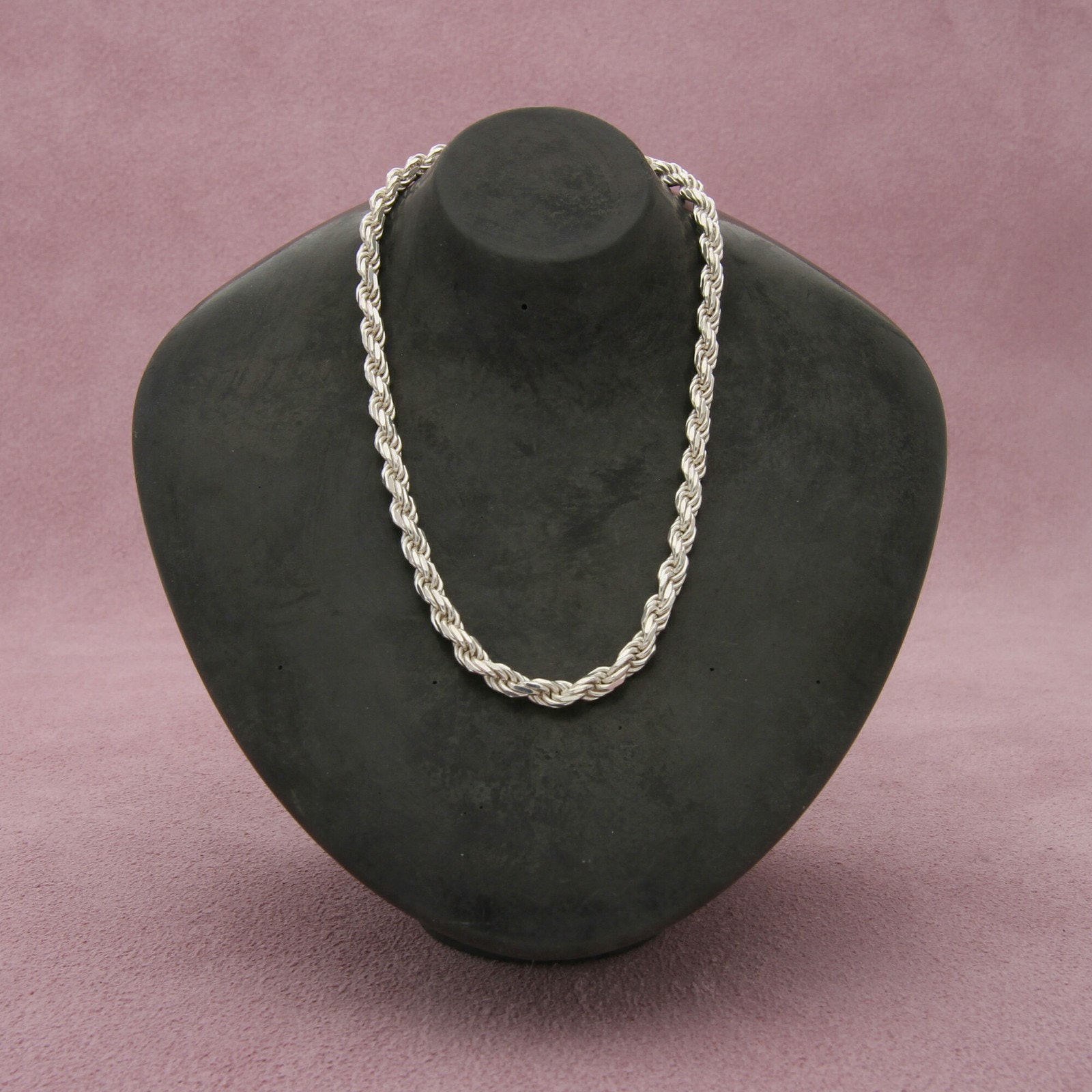 sterling silver 3mm rope chain necklace size 20in