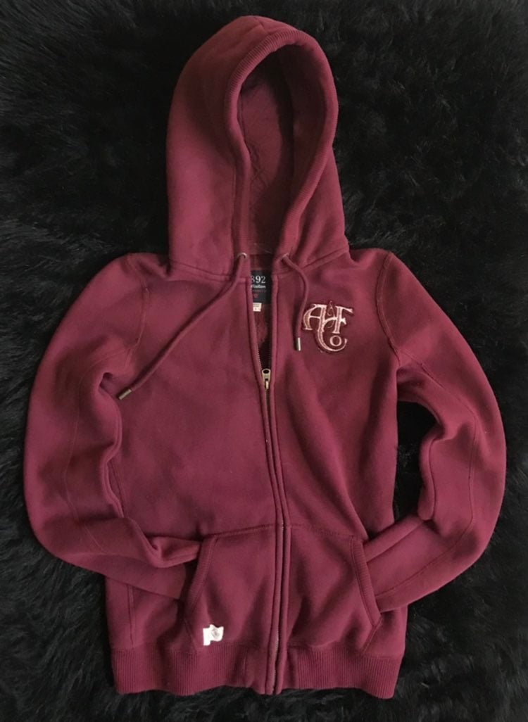 Abercrombie & fitch zip uo hoodie red sz small