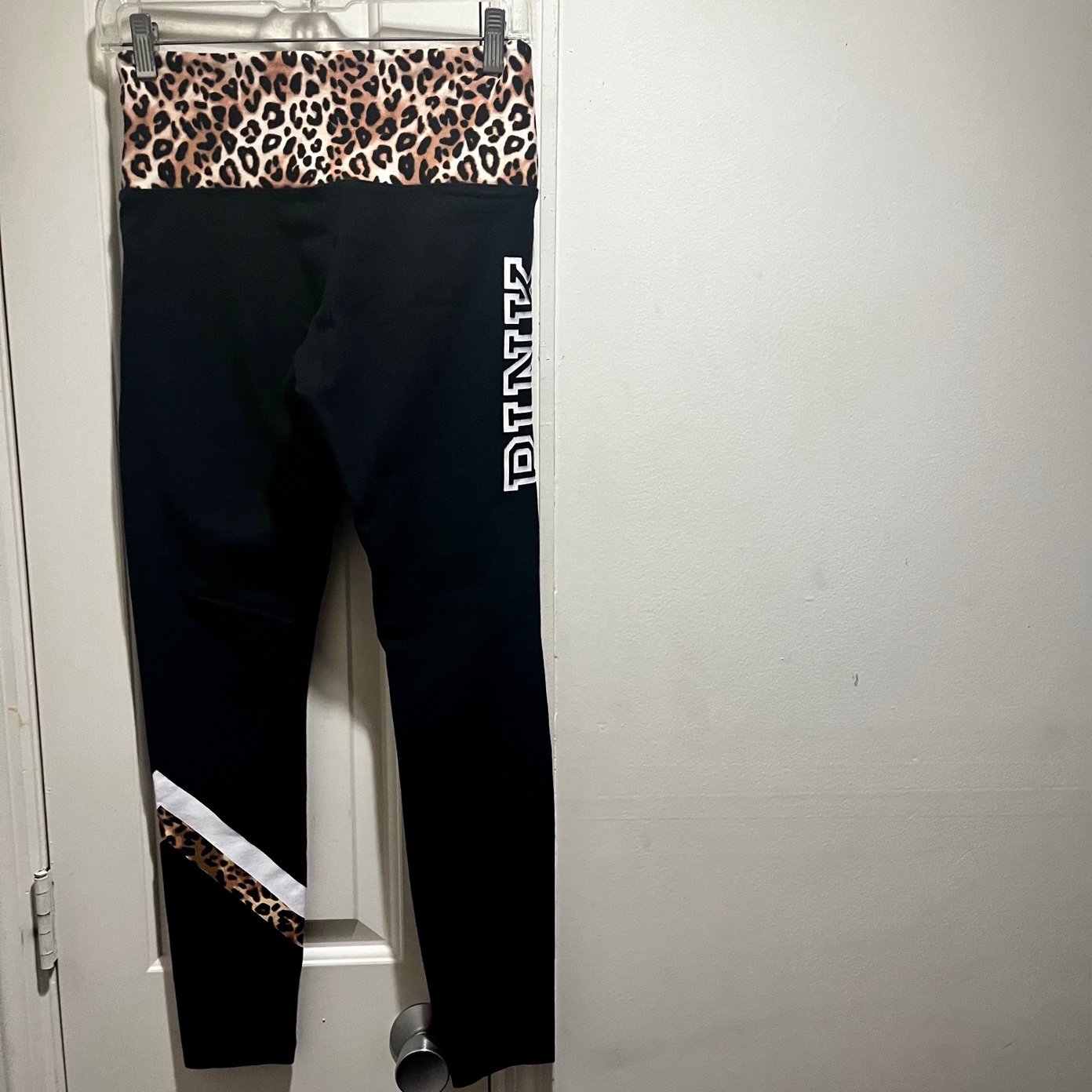 PINK VS yoga black and cheetah print leggings