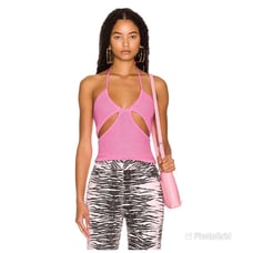 Victor Glemaud waffle-knit halterneck top