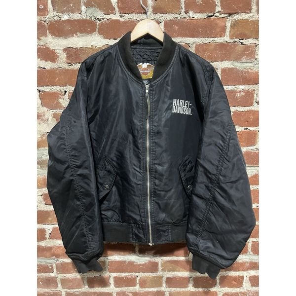 VTG Harley Davidson Racing Motor Cycle Bomber Men’s Size 2XL Made In USA Vintage