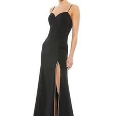 MAC DUGGAL IEENA CRYSTAL DETAIL SWEETHEART NECK TRUMPET BLACK