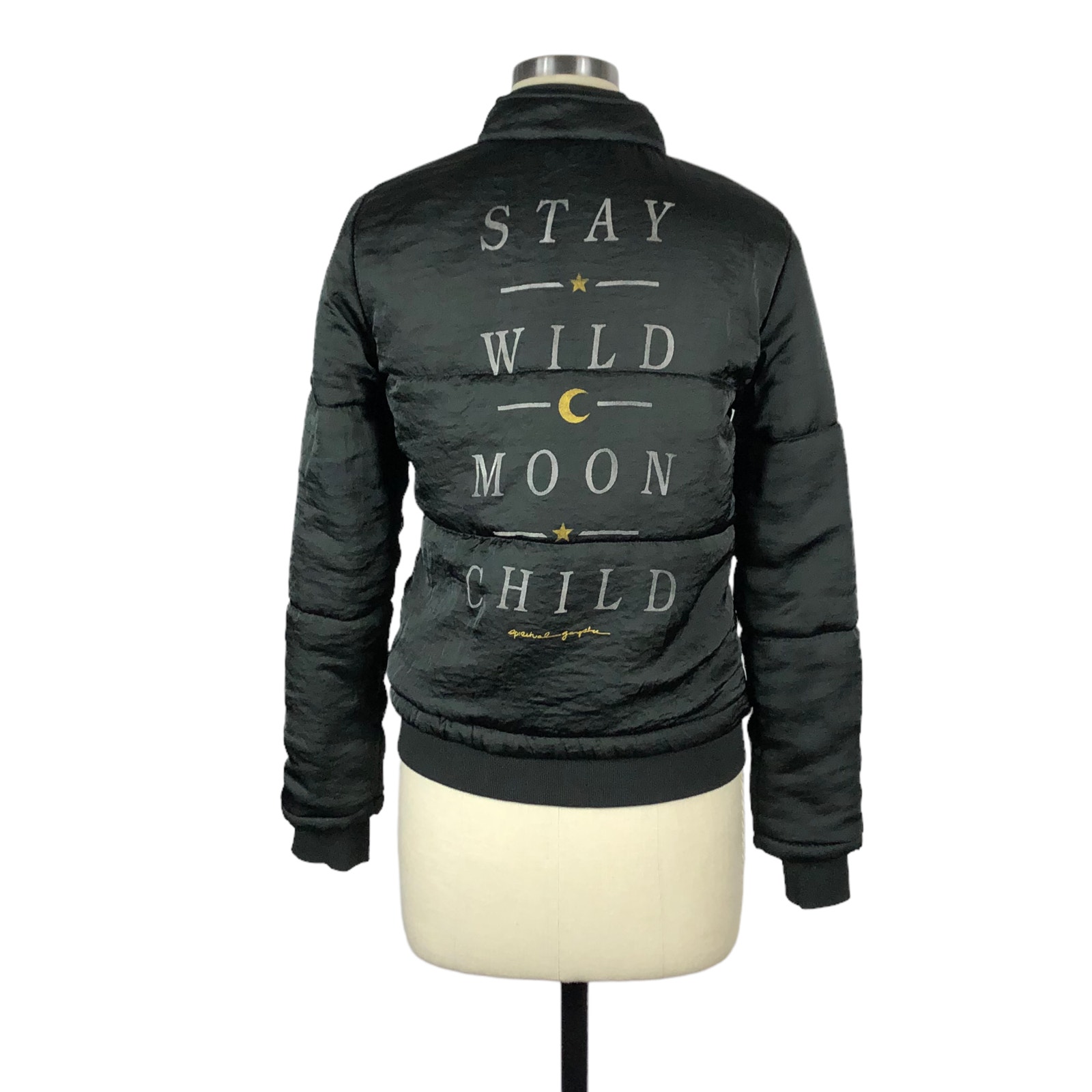 SPIRITUAL GANGSTER Stay Wild Moon Child Puffer Jacket Boho Gypsy Wanderlust XS